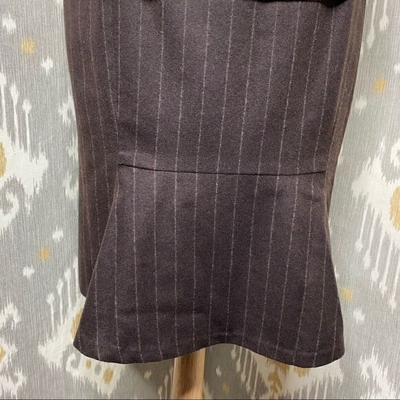 Ralph Lauren Fall '12 Chocolate Brown Cashmere Blend Pinstripe Pencil Skirt - Picture 10 of 16